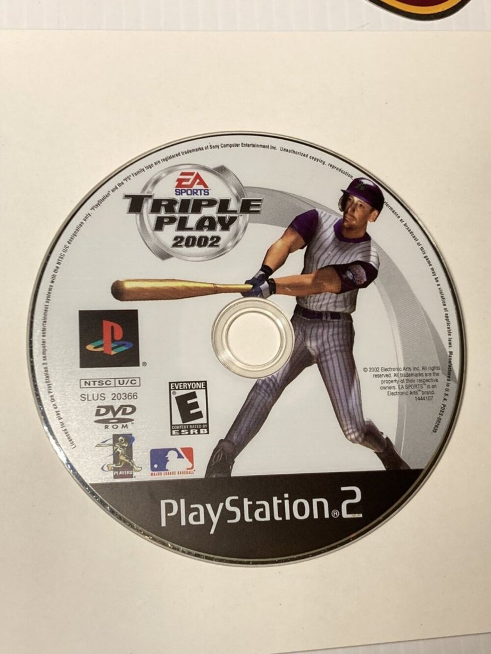 EA Sports Triple Play 2002 PS2 Playstation 2 Video GAME DISC ONLY Baseball